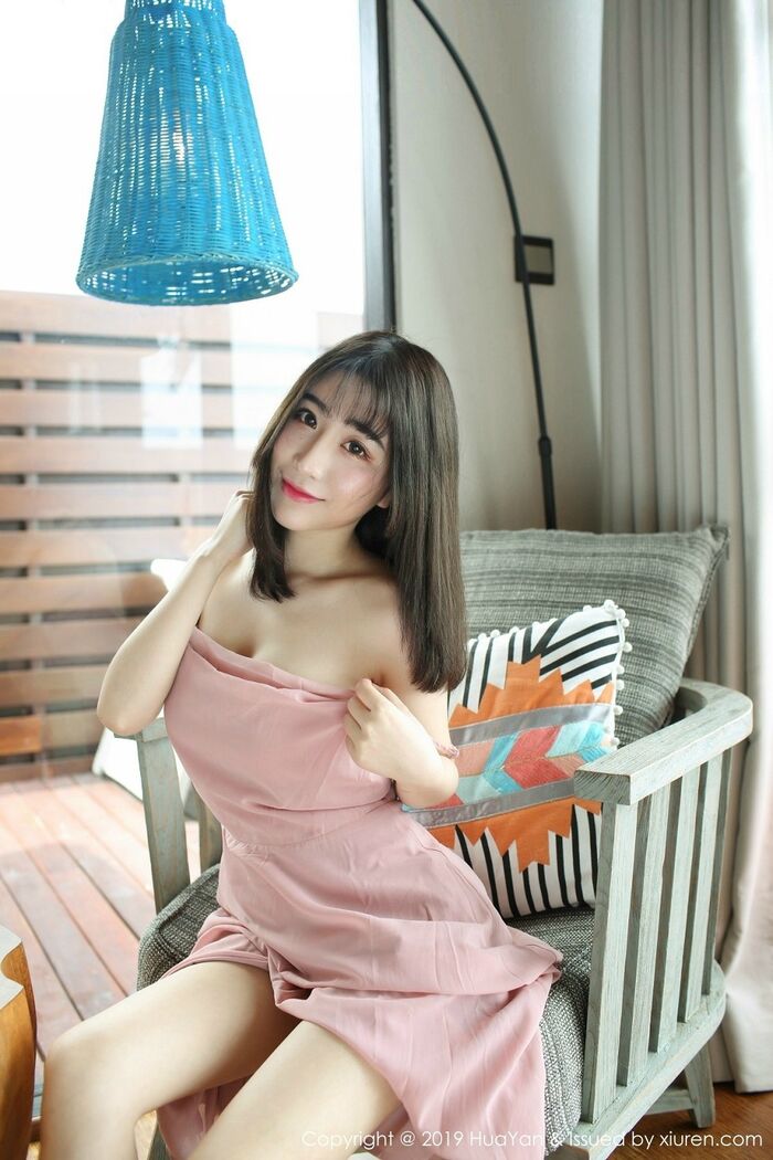 [HuaYan flower plumber] Vol.062_嫩模绯月樱-Cherry powder 色吊带连身裙露丁字裤翘臀诱惑Photo 51P 9th image