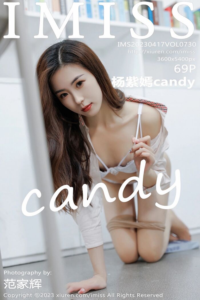[IMISS Emi Club] Vol.730_ model Yang Ziyan and Candy senior dress in a white lace lingerie paired with open-crotch sheer stockings seductive 69P photos 67th image