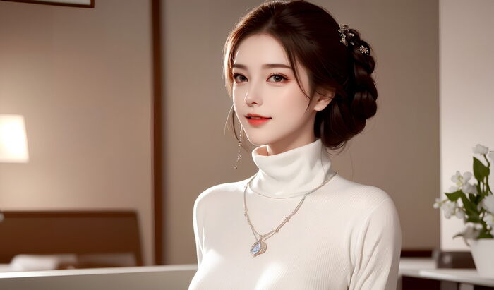 AI 美图007期巧笑倩兮主题感sleep衣美女Photo 及下载50P 23th image