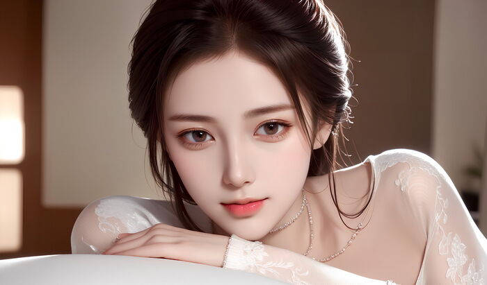 AI 美图007期巧笑倩兮主题感sleep衣美女Photo 及下载50P 24th image