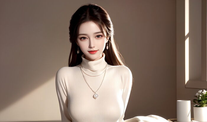 AI 美图007期巧笑倩兮主题感sleep衣美女Photo 及下载50P 25th image