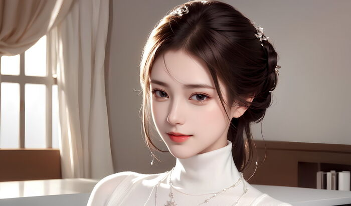 AI 美图007期巧笑倩兮主题感sleep衣美女Photo 及下载50P 27th image