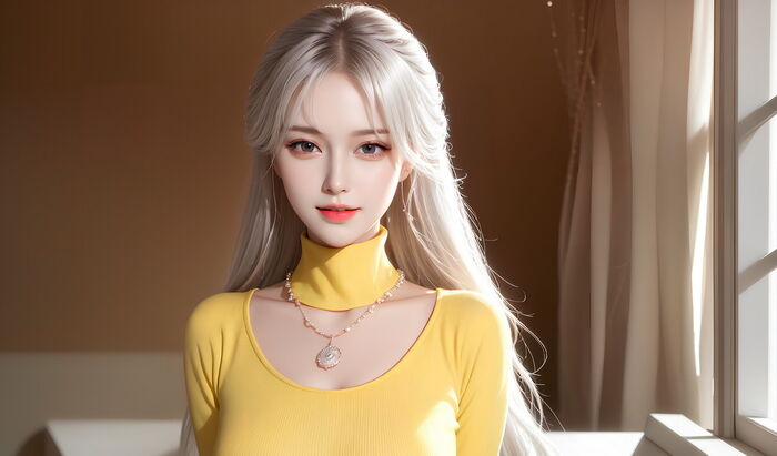 AI 美图007期巧笑倩兮主题感sleep衣美女Photo 及下载50P 30th image