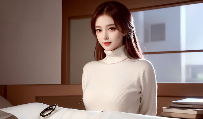 AI 美图007期巧笑倩兮主题感sleep衣美女Photo 及下载50P 33th image