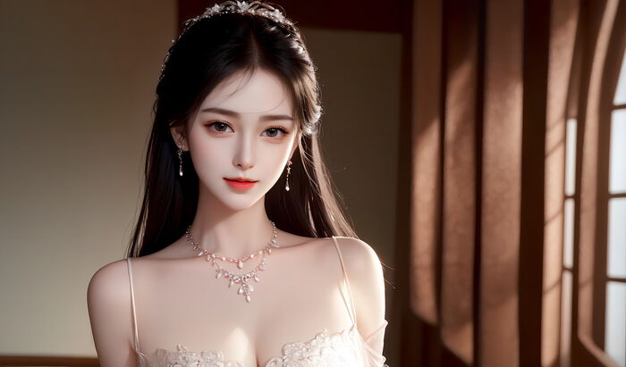AI 美图007期巧笑倩兮主题感sleep衣美女Photo 及下载50P 40th image