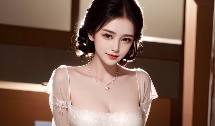 AI 美图007期巧笑倩兮主题感sleep衣美女Photo 及下载50P 47th image