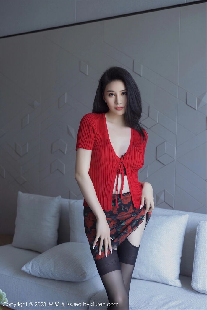 [IMISS 爱蜜社] Vol.740_ 模特Jermy erotic sensation红色上衣露黑色�bud�丝内衣秀曼妙身体体完美诱惑Photo 40P 5th image