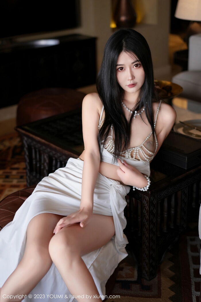 [YouMi尤蜜荟] Vol.971_模特laura阿姣erotic sensation白上衣配长裙露链式情趣内衣惹火诱惑Photo 79P 7th image