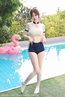 [YouMi尤蜜荟] Vol.973_ Goddess Wang Rainy Sexual Sensation White Upper Clothing Delivery Short Sleeve Half Deshu 丰满身木惹火诱惑Photo 88P