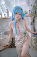 Cosplay 美女日傈娇海伦礼服主题私房性感银白礼裙半撩秀翘臀美腿诱惑Photo 46P