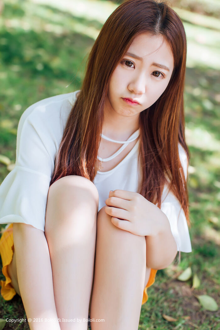 [Tukmo兔几盟] Vol.109_清纯嫩模董成丽游乐园里白Short Sleeve衫配yellow Short 裙清爽迷人Photo40P 25th image