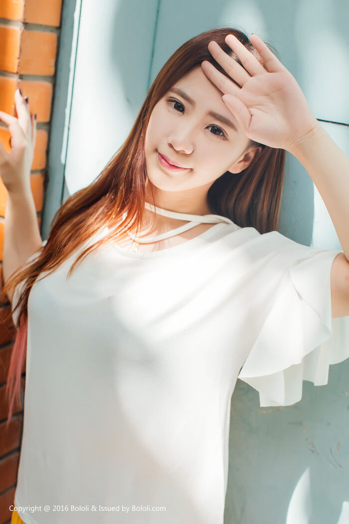 [Tukmo兔几盟] Vol.109_清纯嫩模董成丽游乐园里白Short Sleeve衫配yellow Short 裙清爽迷人Photo40P 37th image