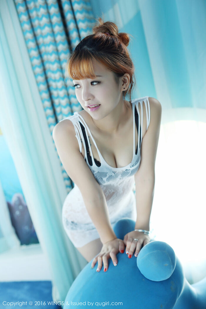 [WingS 影私荟] Vol.011_嫩模奚梦娇白缕空连体水裙sexual sensibility黑colorInner clothingHidemi breast photo 56P 10th image