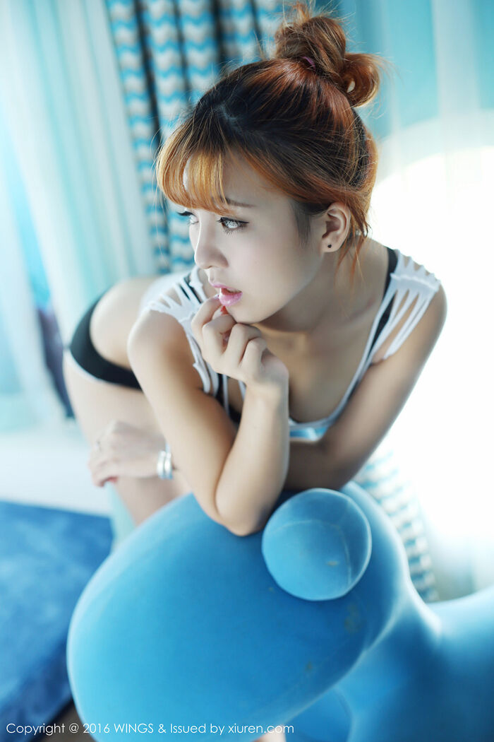 [WingS 影私荟] Vol.011_嫩模奚梦娇白缕空连体水裙sexual sensibility黑colorInner clothingHidemi breast photo 56P 8th image