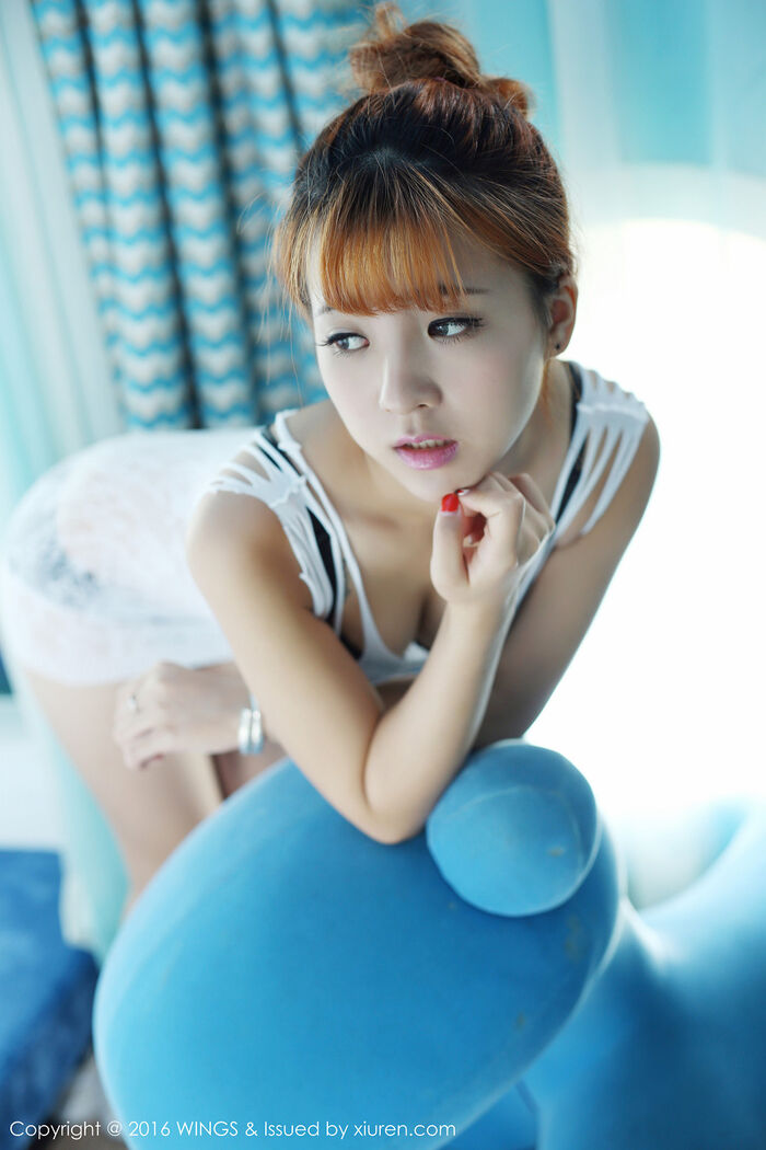 [WingS 影私荟] Vol.011_嫩模奚梦娇白缕空连体水裙sexual sensibility黑colorInner clothingHidemi breast photo 56P 9th image